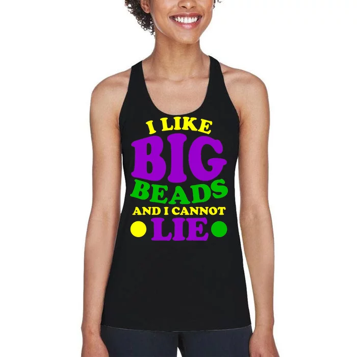 I Like Big Beads and I Cannot Lie Mardi Gras Women's Racerback Tank