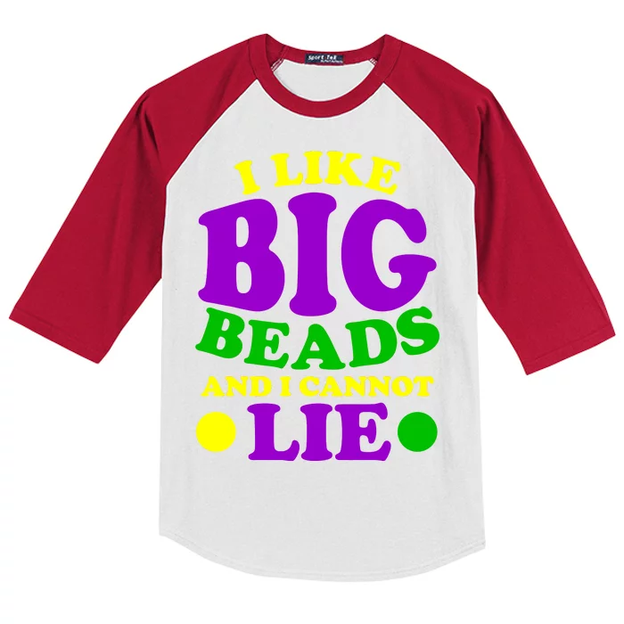 I Like Big Beads and I Cannot Lie Mardi Gras Kids Colorblock Raglan Jersey