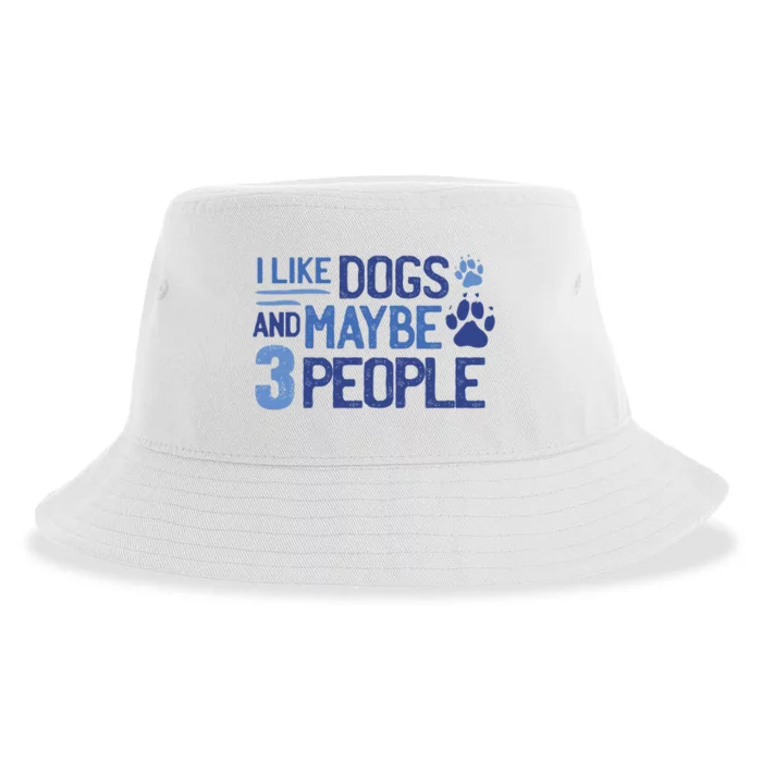 I Like Dogs And Maybe 3 People Sustainable Bucket Hat