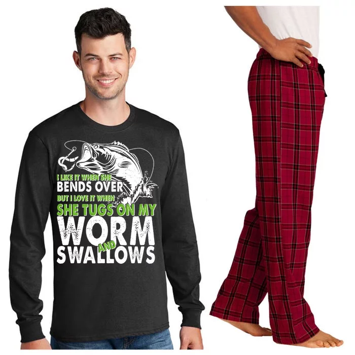 I Like It When She Bends Over Fishing Bait Long Sleeve Pajama Set