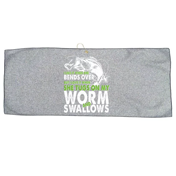 I Like It When She Bends Over Fishing Bait Large Microfiber Waffle Golf Towel