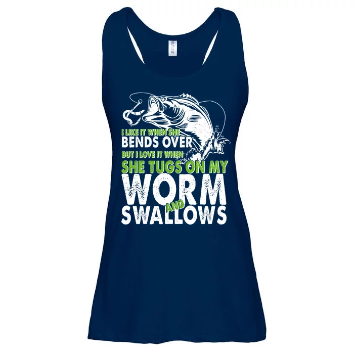 I Like It When She Bends Over Fishing Bait Ladies Essential Flowy Tank