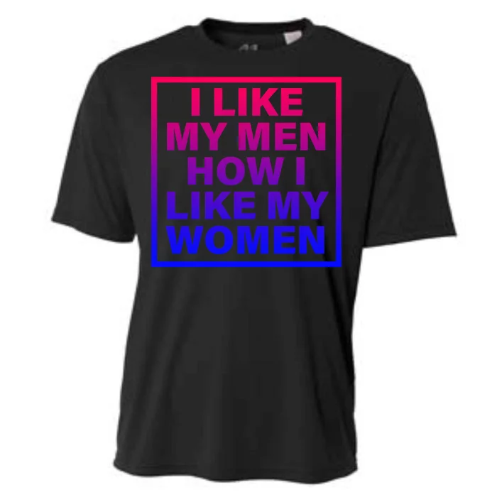 I Like My Men How I Like My Women Funny Bi Pride Cooling Performance Crew T-Shirt