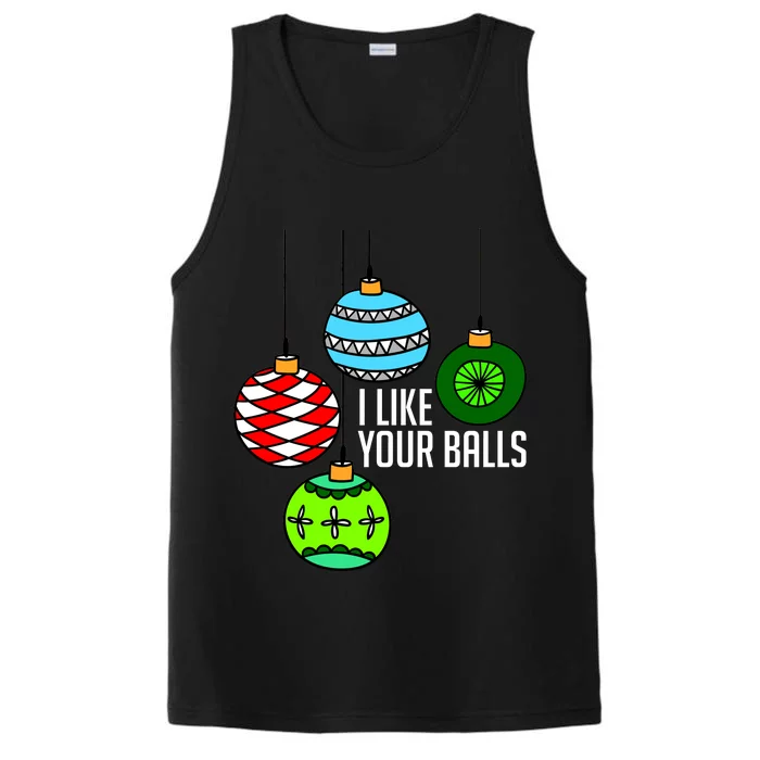 I Like Your Balls Funny Christmas Performance Tank