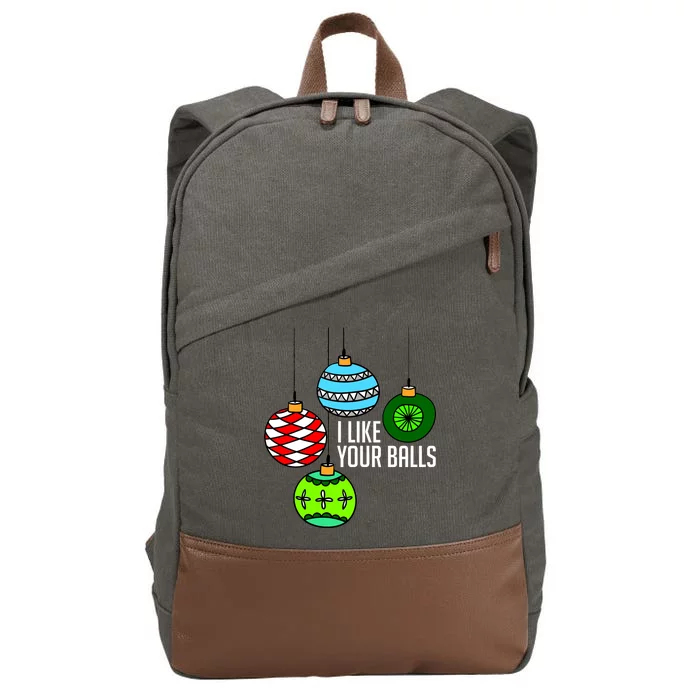 I Like Your Balls Funny Christmas Cotton Canvas Backpack