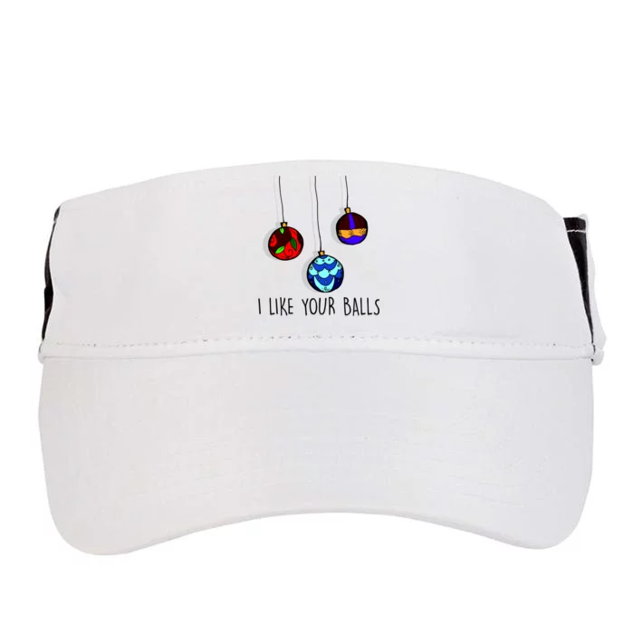 I Like Your Balls Funny Christmas Ornaments Adult Drive Performance Visor