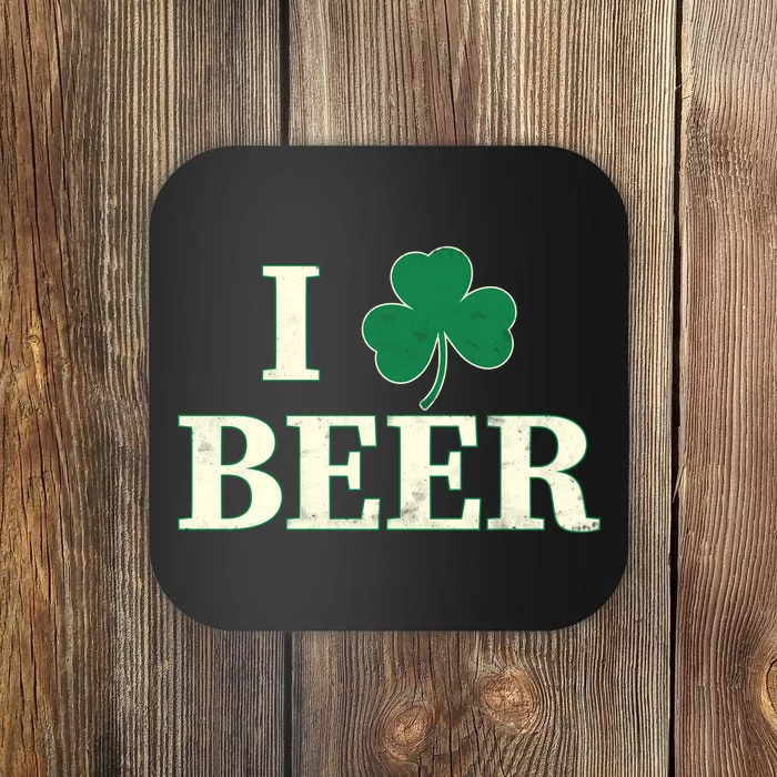 I Love Beer Shamrock Coaster