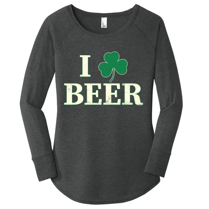 I Love Beer Shamrock Women's Perfect Tri Tunic Long Sleeve Shirt