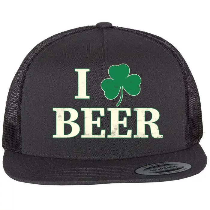 I Love Beer Shamrock Flat Bill Trucker Hat