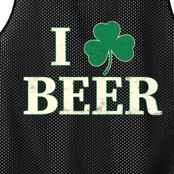 I Love Beer Shamrock Mesh Reversible Basketball Jersey Tank