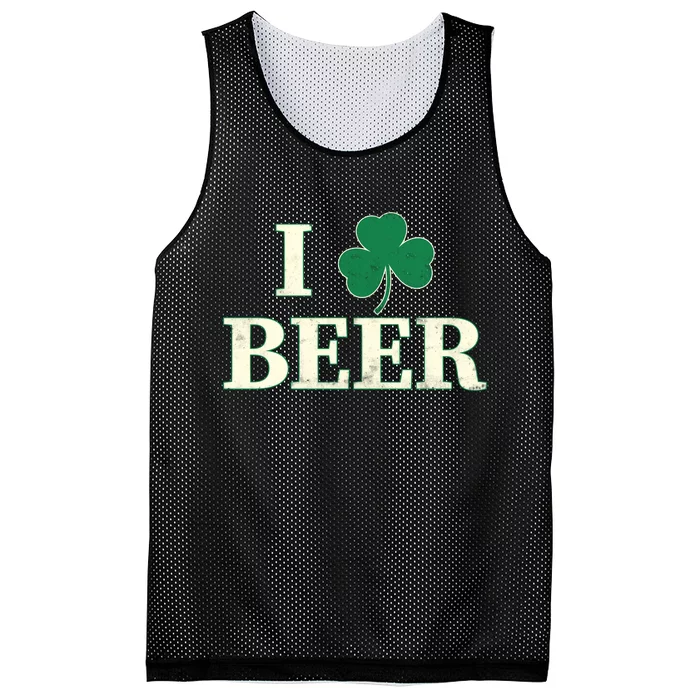 I Love Beer Shamrock Mesh Reversible Basketball Jersey Tank