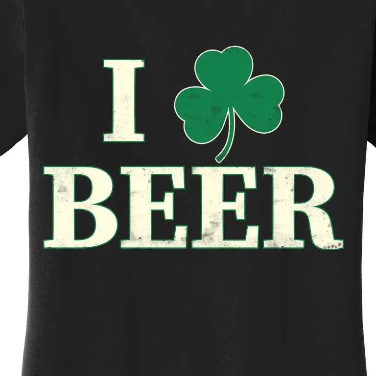 I Love Beer Shamrock Women's T-Shirt