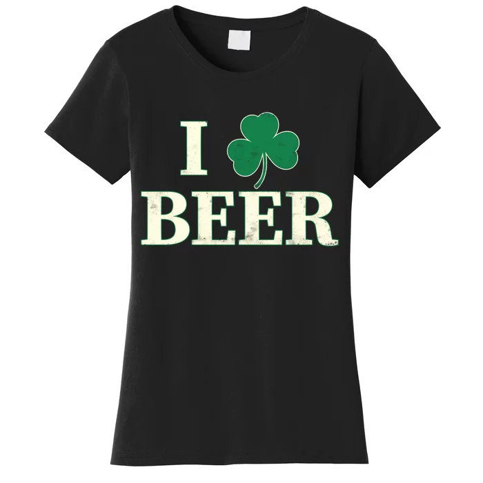 I Love Beer Shamrock Women's T-Shirt