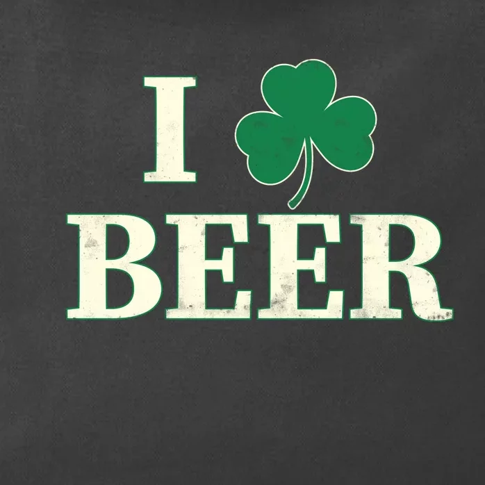 I Love Beer Shamrock Zip Tote Bag