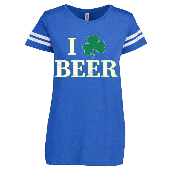 I Love Beer Shamrock Enza Ladies Jersey Football T-Shirt