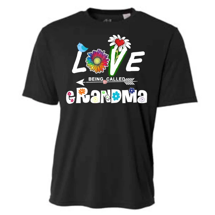 I Love Being Called Grandma Floral Cooling Performance Crew T-Shirt