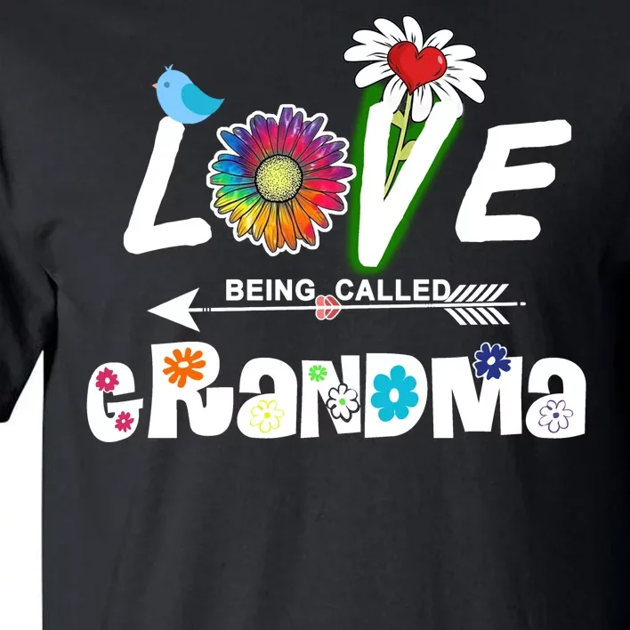 I Love Being Called Grandma Floral Tall T-Shirt