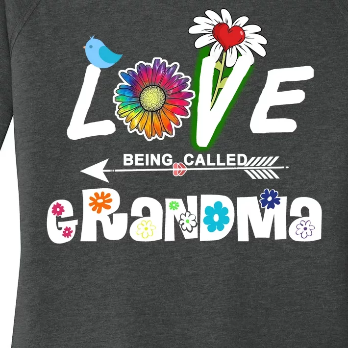 I Love Being Called Grandma Floral Women's Perfect Tri Tunic Long Sleeve Shirt