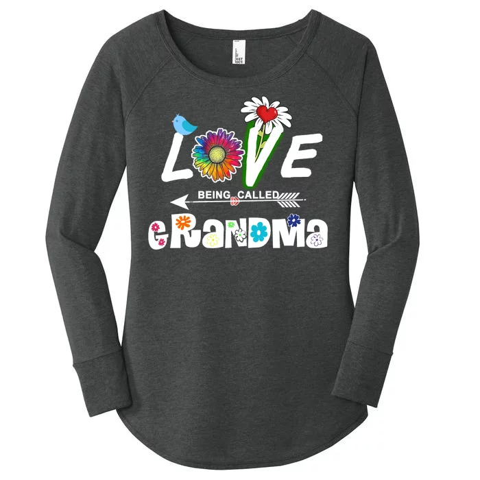 I Love Being Called Grandma Floral Women's Perfect Tri Tunic Long Sleeve Shirt