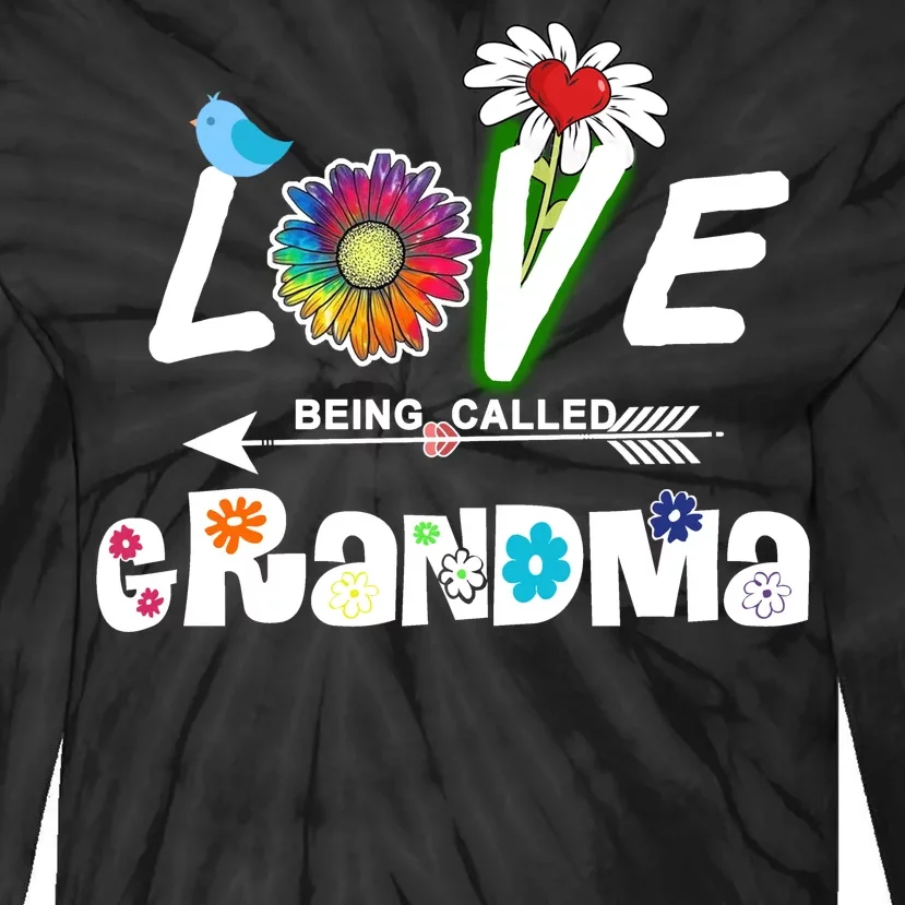 I Love Being Called Grandma Floral Tie-Dye Long Sleeve Shirt