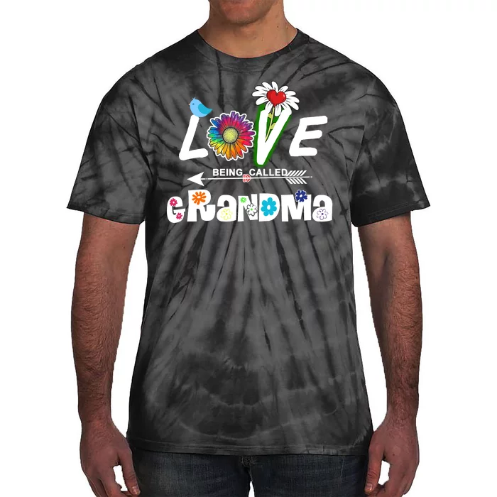 I Love Being Called Grandma Floral Tie-Dye T-Shirt