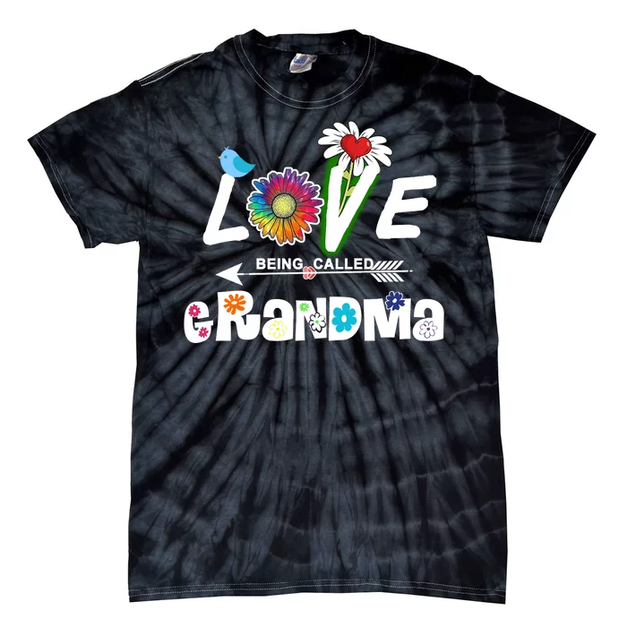 I Love Being Called Grandma Floral Tie-Dye T-Shirt