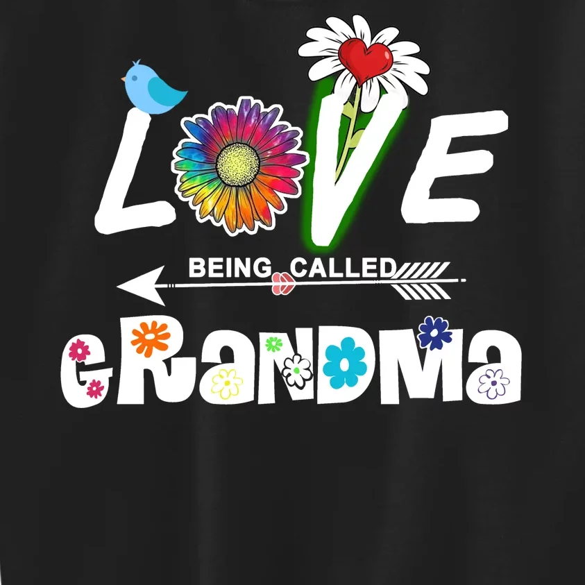 I Love Being Called Grandma Floral Kids Sweatshirt