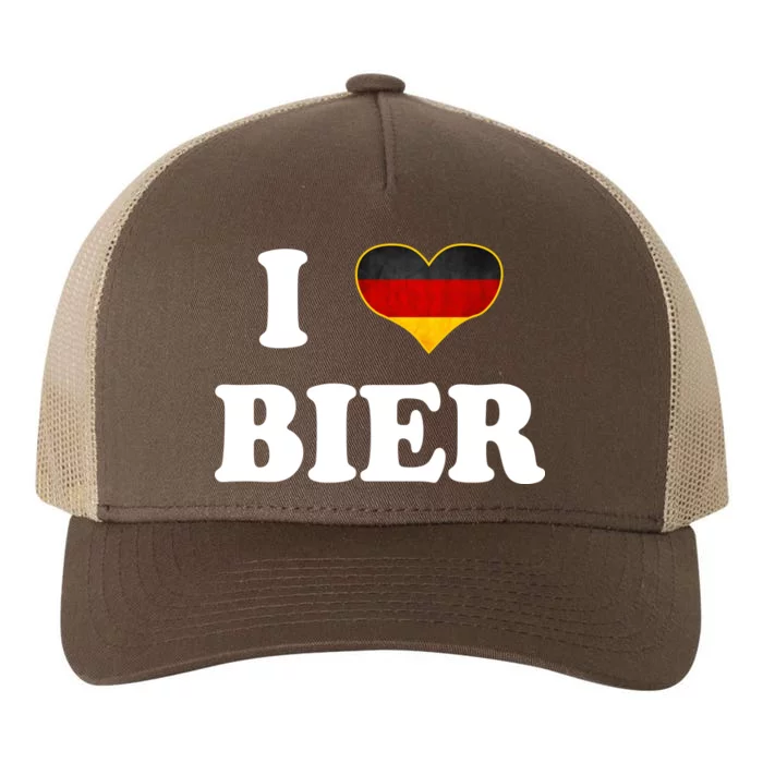 I Love Bier Octoberfest Beer Drinking Germany Flag Yupoong Adult 5-Panel Trucker Hat