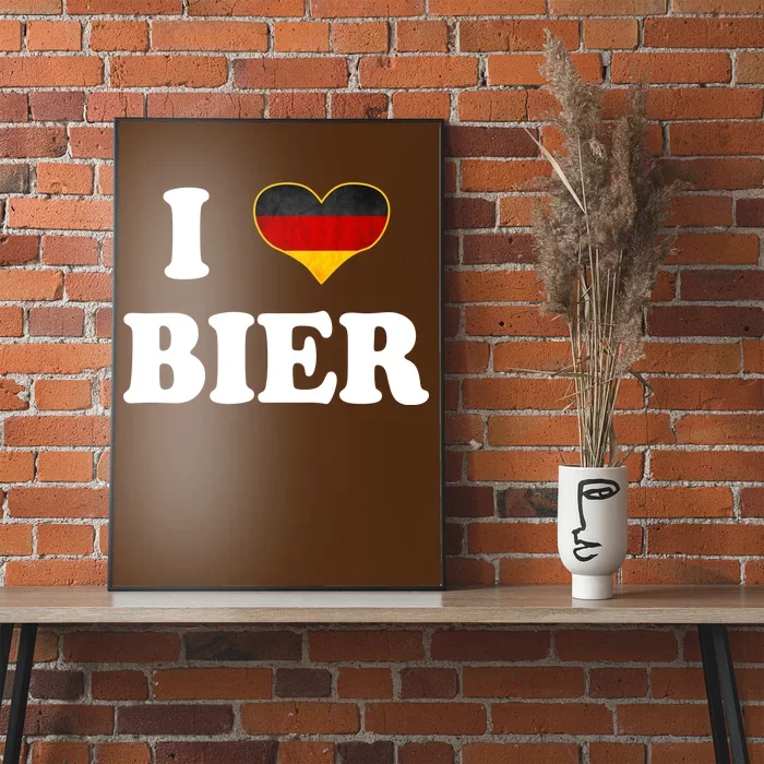 I Love Bier Octoberfest Beer Drinking Germany Flag Poster