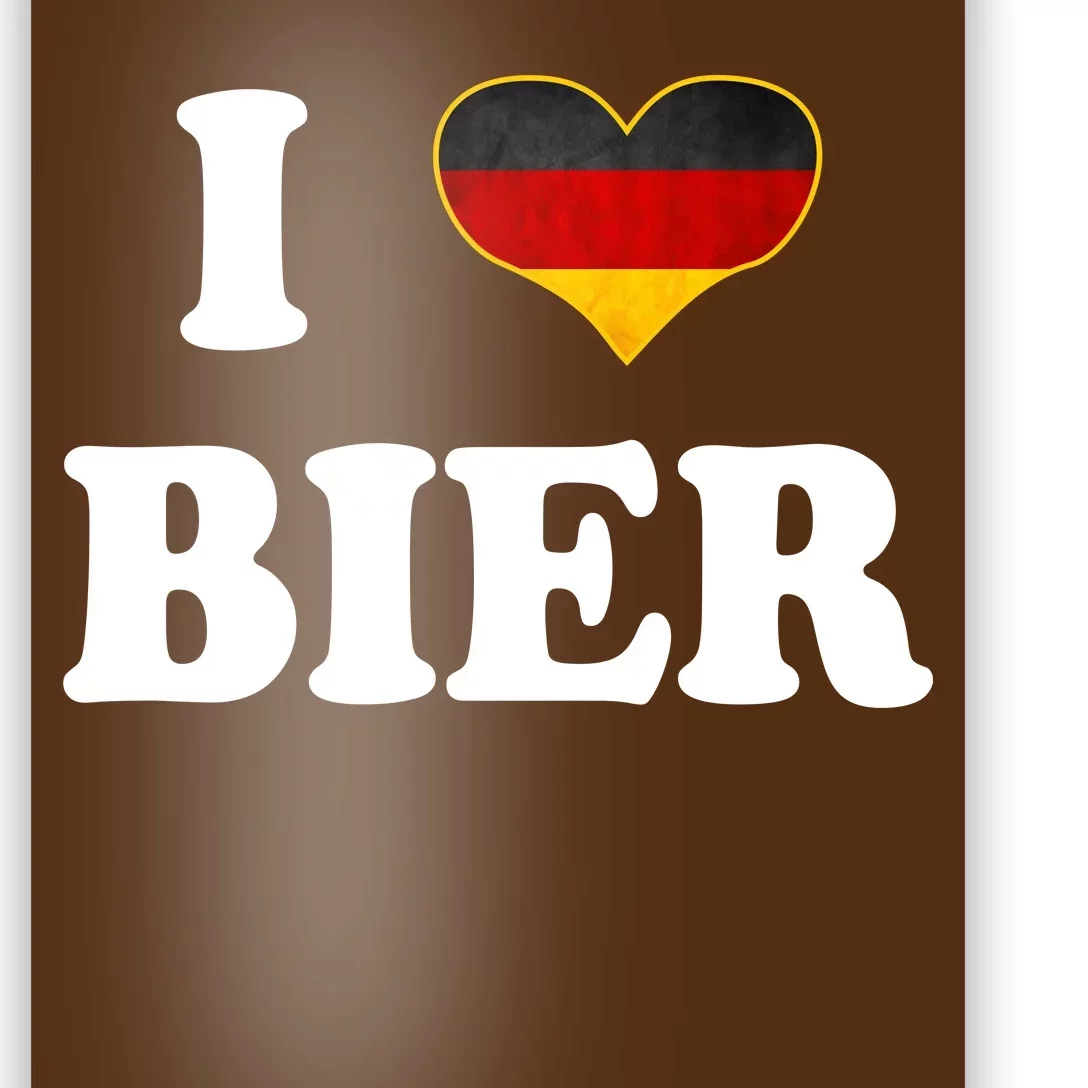 I Love Bier Octoberfest Beer Drinking Germany Flag Poster