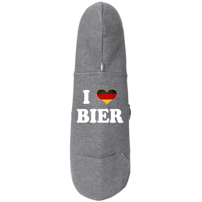 I Love Bier Octoberfest Beer Drinking Germany Flag Doggie 3-End Fleece Hoodie