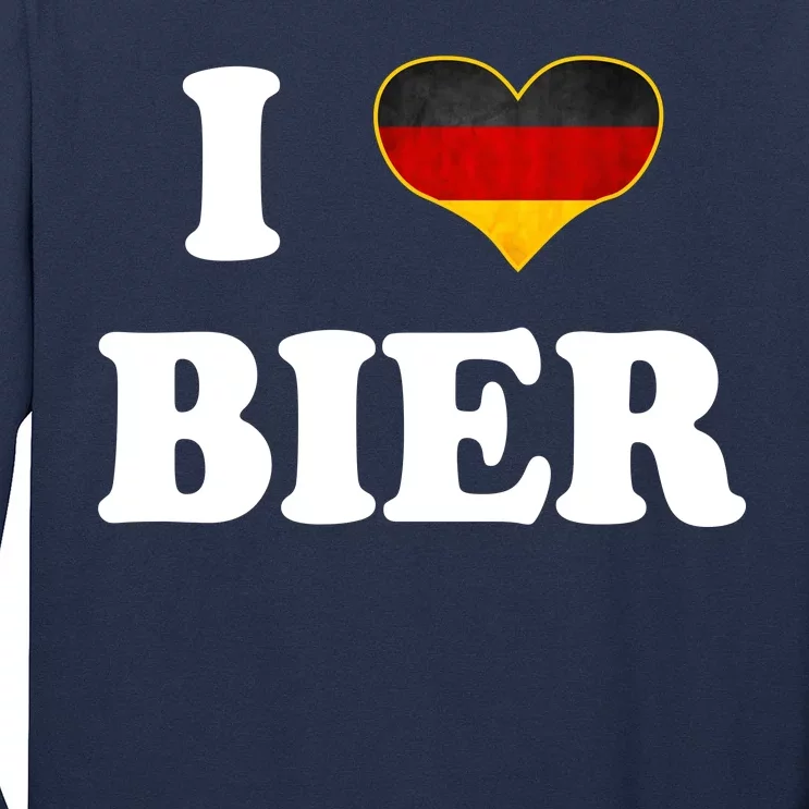 I Love Bier Octoberfest Beer Drinking Germany Flag Long Sleeve Shirt