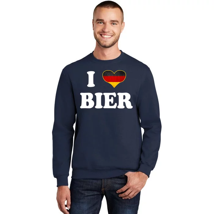 I Love Bier Octoberfest Beer Drinking Germany Flag Tall Sweatshirt