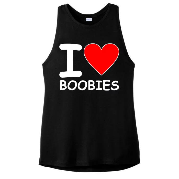 I Love Boobies Ladies Tri-Blend Wicking Tank