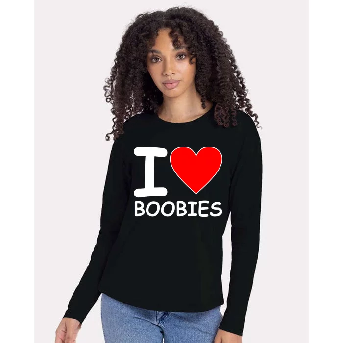 I Love Boobies Womens Cotton Relaxed Long Sleeve T-Shirt