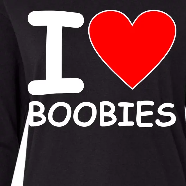 I Love Boobies Womens Cotton Relaxed Long Sleeve T-Shirt