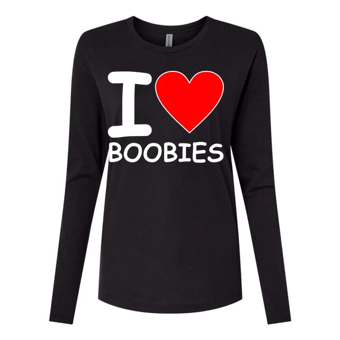 I Love Boobies Womens Cotton Relaxed Long Sleeve T-Shirt