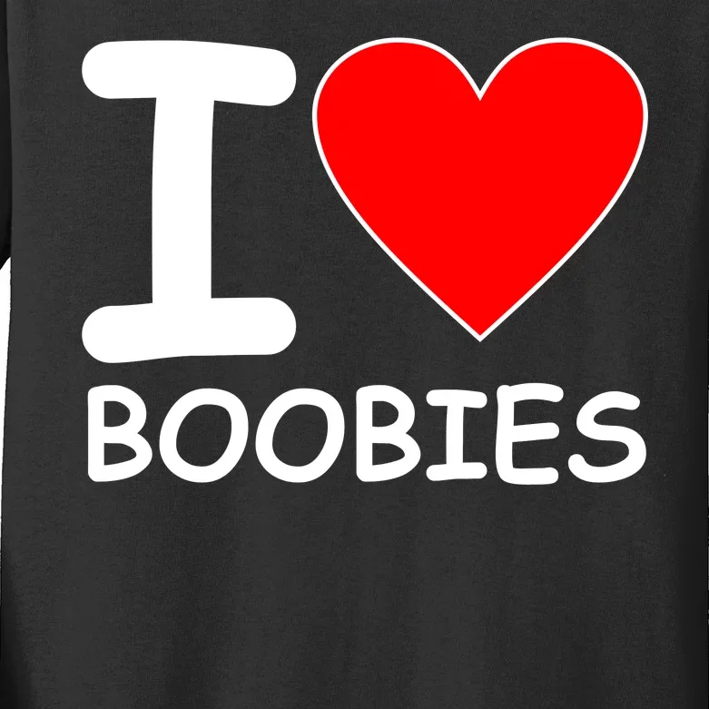 I Love Boobies Kids Long Sleeve Shirt