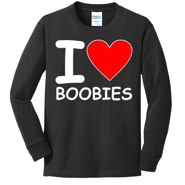 I Love Boobies Kids Long Sleeve Shirt