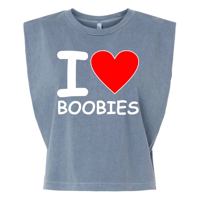 I Love Boobies Garment-Dyed Women's Muscle Tee