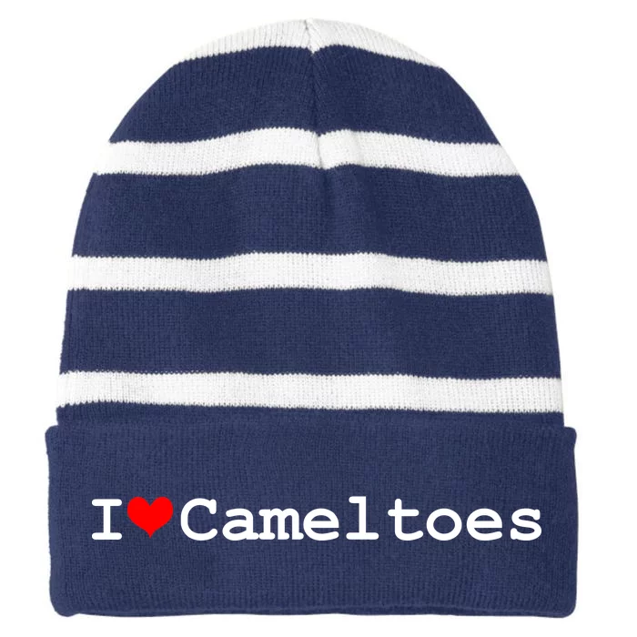 I Love Camel Toes Striped Beanie with Solid Band