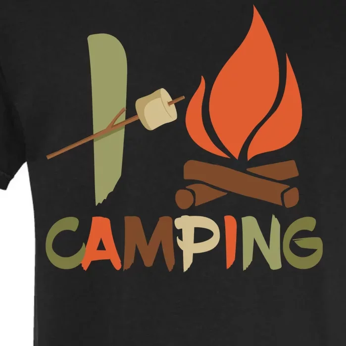 I Love Camping Campfire And S'more Garment-Dyed Heavyweight T-Shirt