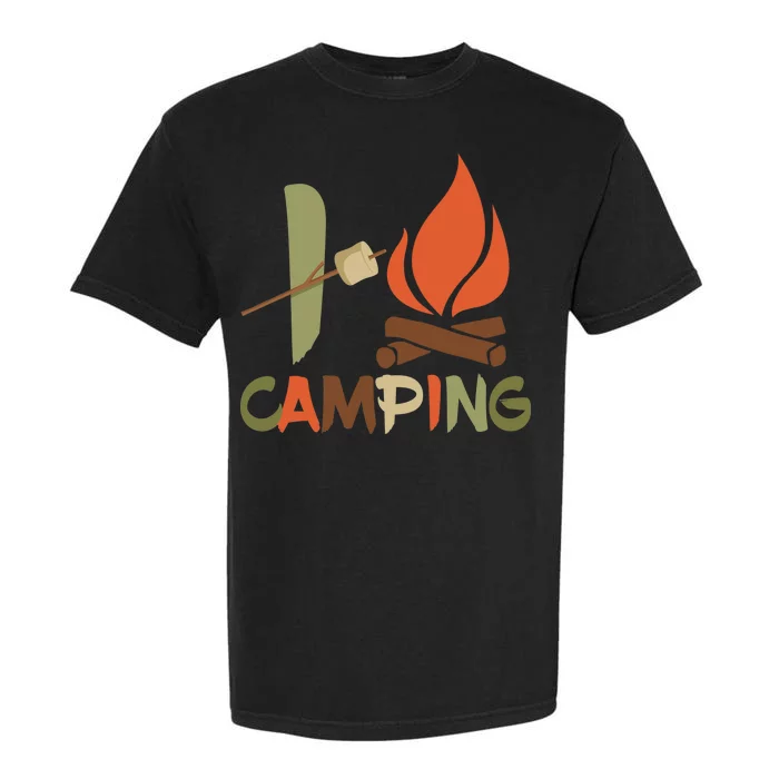 I Love Camping Campfire And S'more Garment-Dyed Heavyweight T-Shirt