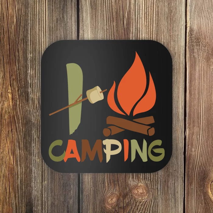 I Love Camping Campfire And S'more Coaster