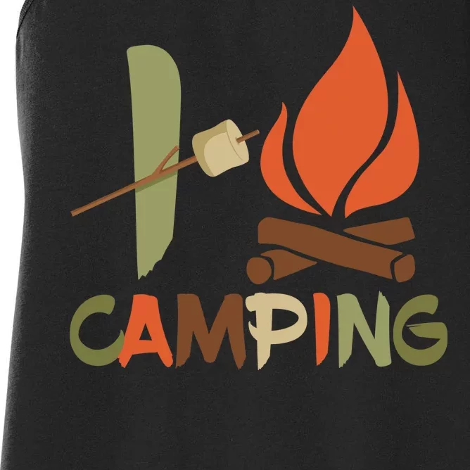 I Love Camping Campfire And S'more Women's Racerback Tank