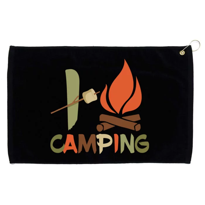 I Love Camping Campfire And S'more Grommeted Golf Towel