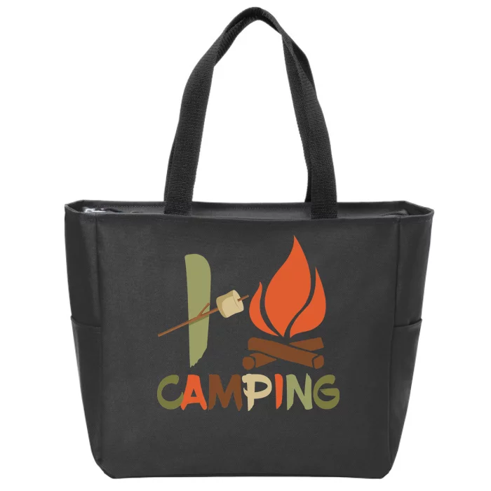 I Love Camping Campfire And S'more Zip Tote Bag