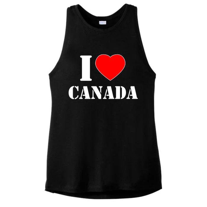 I Love Canada Ladies Tri-Blend Wicking Tank