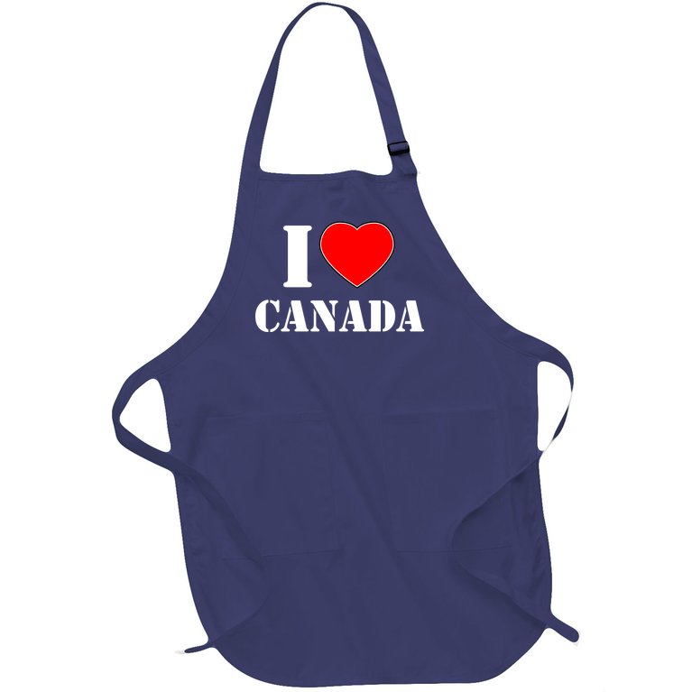 I Love Canada Full-Length Apron With Pockets