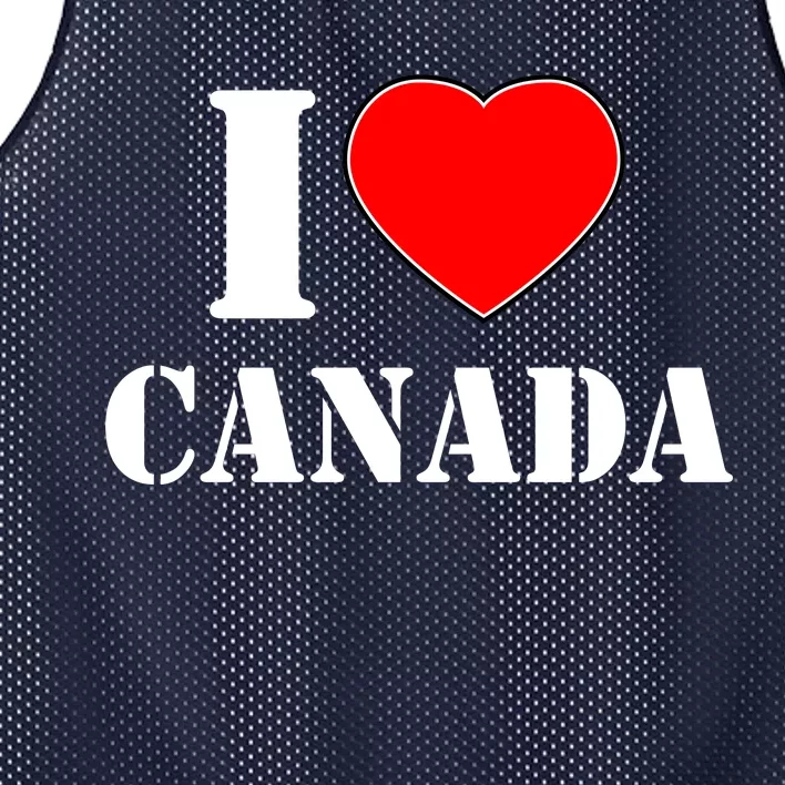 I Love Canada Mesh Reversible Basketball Jersey Tank